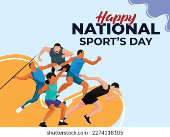 National sport day design template, National sport design vector