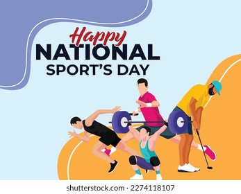 National sport day design template, National sport design vector