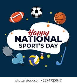 National sport day design template, National sport design vector