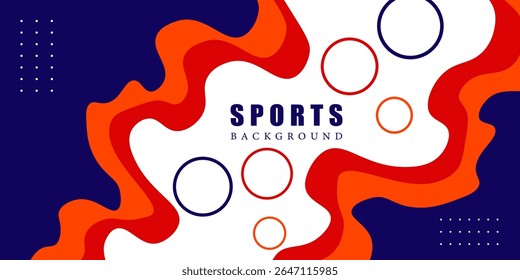 National sports day celebration design featuring illustrations of basketball, soccer, volleyball, and tennis athletes on a sporty background. Sports day concept