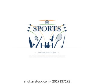 National sports day India- 29th of august, vector illustration.