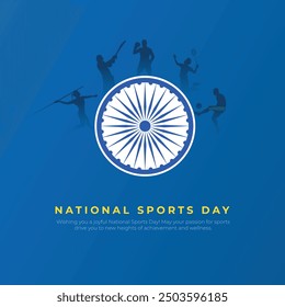 National Sports Day India - 29. August. Sport Day Poster und Flyer Vorlage mit Indien Karte und Athlet Vektorgrafik