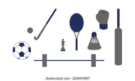 national sports day of india.  vector illustration of different sports icon