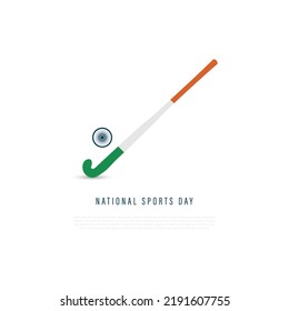 National Sports Day isolated design of hockey, vector illustration 