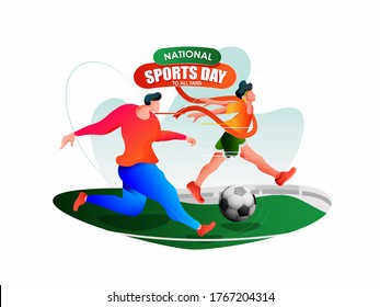 National Sports Day is a public holiday celebrated,sportsperson from different fields, banner, poster