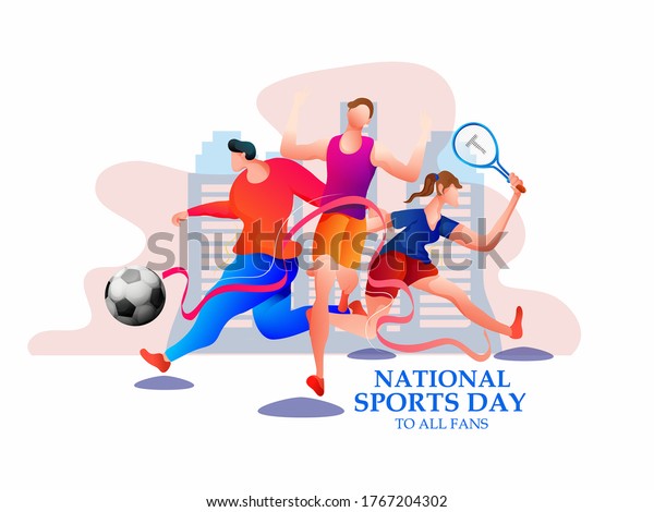 National Sports Day is a\
public holiday celebrated,sportsperson from different fields,\
banner, poster