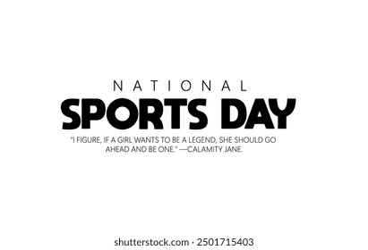 National Sports Day, A vibrant poster featuring a group of diverse athletes engaged in various sports, with the text "National Sports Day" in bold letters.