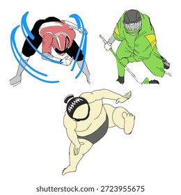 National Sports Theme Vektor Set