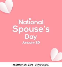 National spouse's day celebration square background vector flat style. Suitable for poster, cover, web, social media banner.