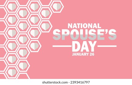National Spouses Day. January 26. Vector illustration. Suitable for greeting card, poster and banner.