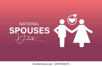 Plantilla vectorial del Día Nacional de los Cónyuges. Celebrando el amor y la hermandad con la ilusión de romance y aprecio de la pareja. fondo, banner, tarjeta, diseño de afiches.