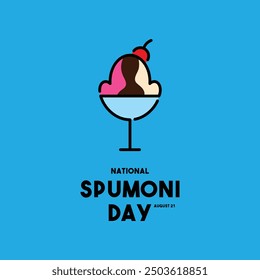 National Spumoni Day. August 21. Blue background. Eps 10.