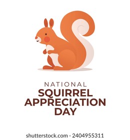 For the National Squirrel Appreciation Day event, this vector image is suitable.