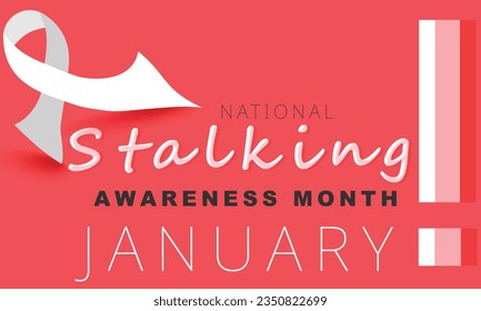 National Stalking awareness month. background, banner, card, poster, template. Vector illustration.