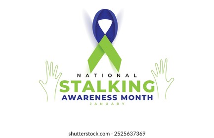 National Stalking awareness month. background, banner, card, poster, template. Vector illustration.