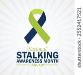 National Stalking Awareness Month january. Holiday concept. Template for background, banner, card, poster with text inscription. Vector illustration