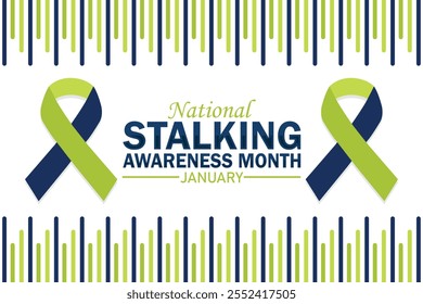 National Stalking Awareness Month january wallpaper with shapes and typography, banner, card, poster, template. National Stalking Awareness Month january, Modern background