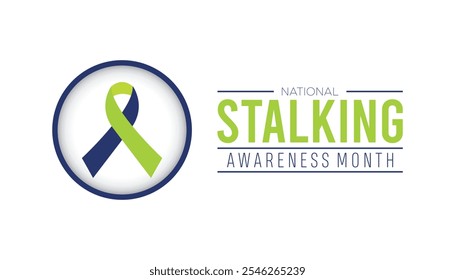 National Stalking Awareness Month observed each year during January. People Awareness  concept . Vector template for banner, greeting card, poster with background.