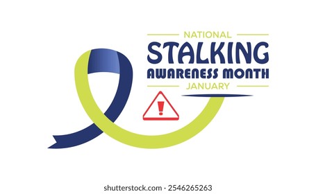 National Stalking Awareness Month observed each year during January. People Awareness  concept . Vector template for banner, greeting card, poster with background.