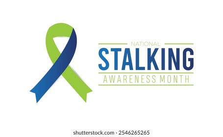 National Stalking Awareness Month observed each year during January. People Awareness  concept . Vector template for banner, greeting card, poster with background.