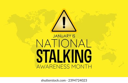 National Stalking Awareness Month vector template. Raising Awareness and Promoting Safety with Stalking Prevention and Support Graphics. background, banner, card, poster design.