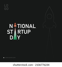 National Startup Day India. Indian Startups. 16 january. Startup India. Rocket launch. startup business creative concept.