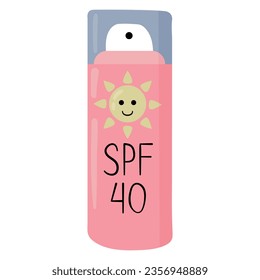National Stay Out of the Sun Day. Hand drawn sun cream bottle.