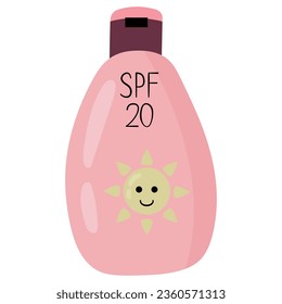 National Stay Out of the Sun Day. Hand drawn sun cream bottle.