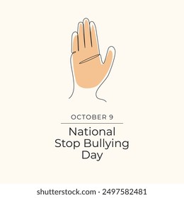 National Stop Bullying Day vector design template good for celebration usage. National Stop Bullying Day design. Continuous line drawing. eps 10.