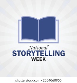 National Storytelling week. Holiday concept. Template for background, banner, card, poster with text inscription. Vector illustration