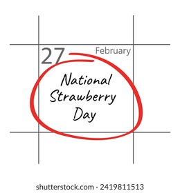 National Strawberry Day Vector Illustration on February 27 .