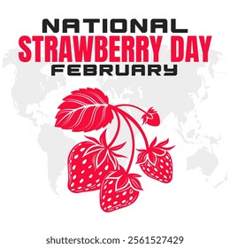 NATIONAL STRAWBERRY DAY Vector Illustration for post background