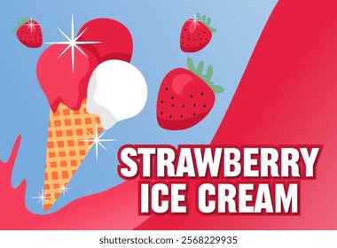 National Strawberry Ice Cream Day with delicious ice cream