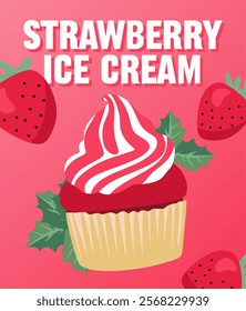 National Strawberry Ice Cream Day with delicious ice cream