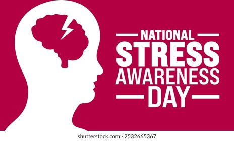 National Stress Awareness Day background or banner design template is observed every year in November. Holiday concept. Template for card, poster, placard, template.