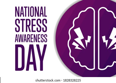 National Stress Awareness Day. Holiday concept. Template for background, banner, card, poster with text inscription. Vector EPS10 illustration