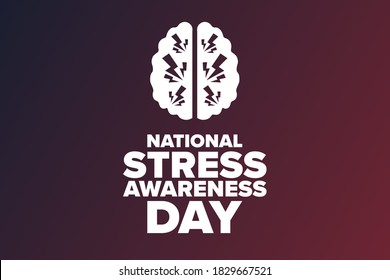 National Stress Awareness Day. Holiday concept. Template for background, banner, card, poster with text inscription. Vector EPS10 illustration