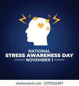 National Stress Awareness Day – November 1, 2023, Color changeable, Illustrator Eps File, Suitable for use in print or social media. Get it now at shutterstock.