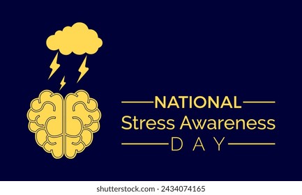 National Stress Awareness Day Observed every year of April 16 and November 6, Vector banner, flyer, poster and social medial template design.