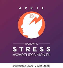 National Stress Awareness Day Observed every year of April 16 and November 6, Vector banner, flyer, poster and social medial template design.