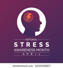 National Stress Awareness Day Observed every year of April 16 and November 6, Vector banner, flyer, poster and social medial template design.