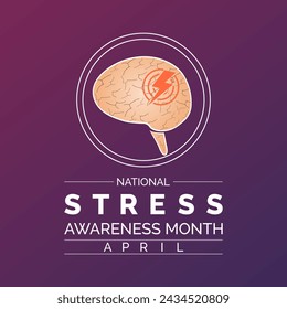 National Stress Awareness Day Observed every year of April 16 and November 6, Vector banner, flyer, poster and social medial template design.