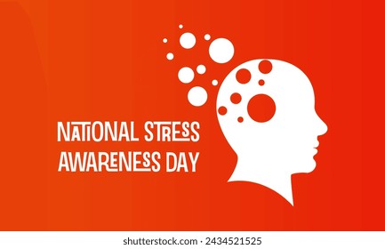 National Stress Awareness Day Observed every year of April 16 and November 6, Vector banner, flyer, poster and social medial template design.