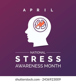 National Stress Awareness Day Observed every year of April 16 and November 6, Vector banner, flyer, poster and social medial template design.