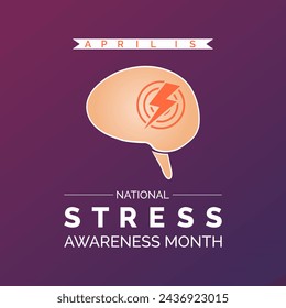National Stress Awareness Day Observed every year of April 16 and November 6, Vector banner, flyer, poster and social medial template design.