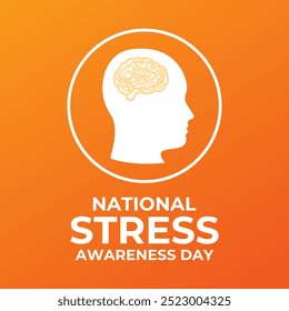 National Stress Awareness Day is observed every year on November. Healthcare Awareness banner design template. Vector illustration.