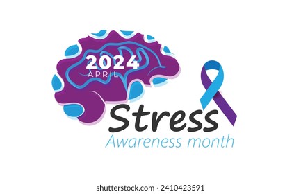 National Stress Awareness Month. background, banner, card, poster, template. Vector illustration.