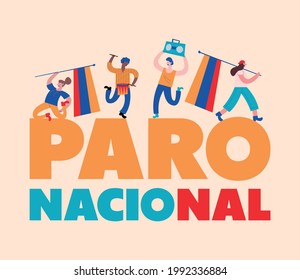 national strike with colombians protesters