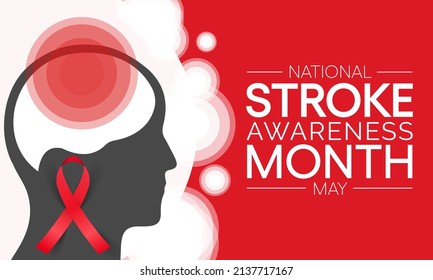 National Stroke Awareness Month Is Observed Every Year In May, It Is A Serious Life-threatening Medical Condition That Happens When The Blood Supply To Part Of The Brain Is Cut Off. Vector Art