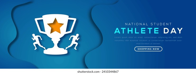 National Student - Athlete Day Paper cut style Vector Design Illustration for Background, Poster, Banner, Advertising, Greeting Card